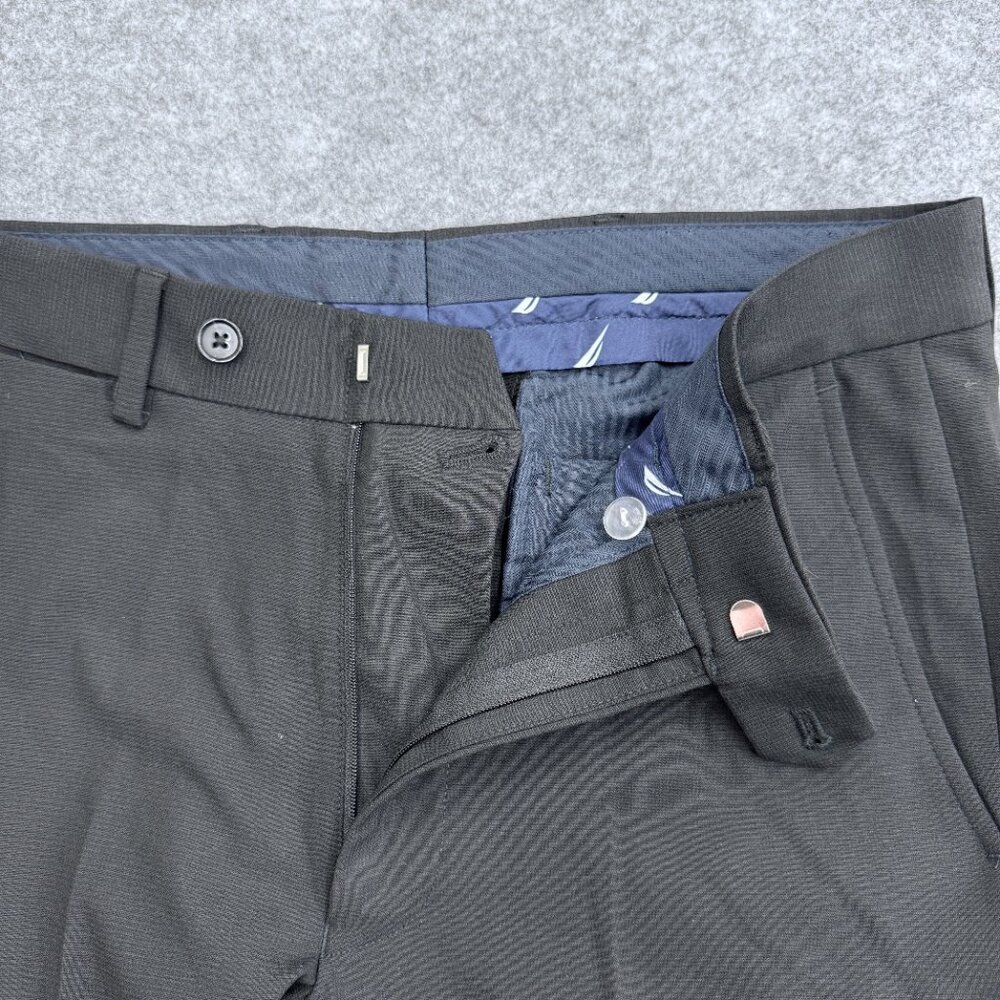 Nautica Ceylon Pant 30x29 Men's Active Stretch Micro-Stripe Black/Noire NEW - Picture 9 of 13